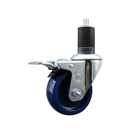 Service Caster 3.5'' Solid Poly Swivel 1-5/8'' Expanding Stem Caster Total Lock Brake SCC-EXTTL20S3514-SPUS-158